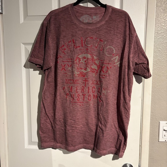 Affliction Other - Affliction American Customs Mens XXL Burgundy Burnout Skull Graphic T-Shirt